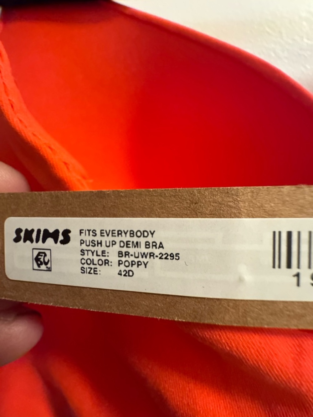 SKIMS Molded push up Demi Bra in Bright Orange - Picture 5 of 6